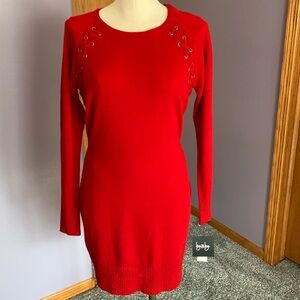 By & By Dress, Sweater Type Look, size large, Red